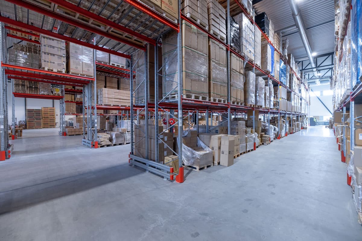 About 3,000 pallet spaces.